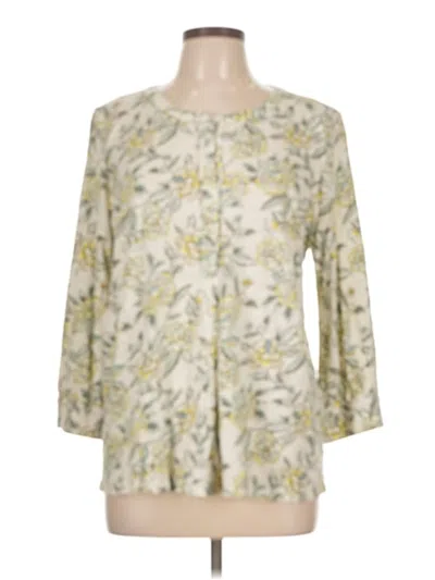 Pre-owned Purejill 3/4 Sleeve Blouse In White