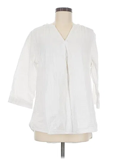 Pre-owned Purejill 3/4 Sleeve Blouse In White