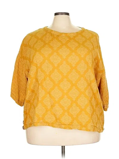 Pre-owned Purejill 3/4 Sleeve Blouse In Yellow