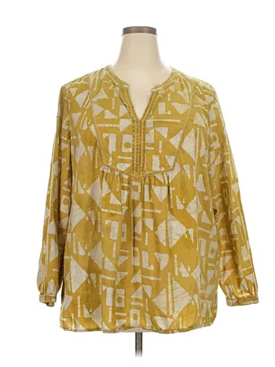 Pre-owned Purejill 3/4 Sleeve Blouse In Yellow