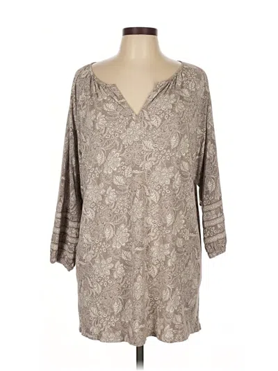 Pre-owned Purejill 3/4 Sleeve T-shirt In Brown