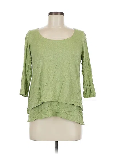 Pre-owned Purejill 3/4 Sleeve T-shirt In Green