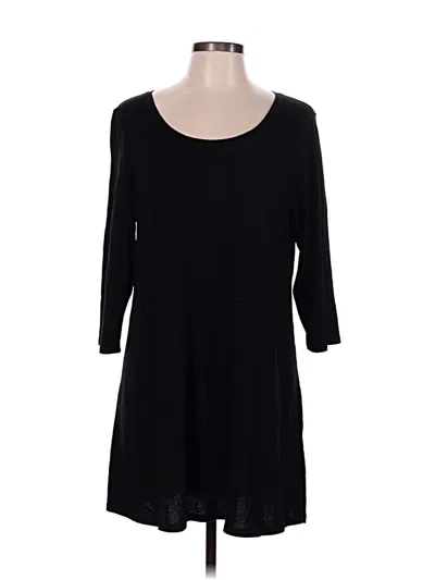 Pre-owned Purejill 3/4 Sleeve Top Black Scoop Neck Tops