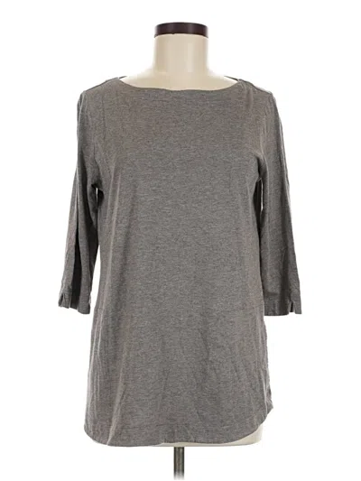 Pre-owned Purejill 3/4 Sleeve Top Gray Boatneck Tops