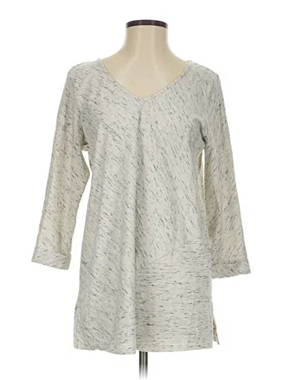 Pre-owned Purejill 3/4 Sleeve Top Gray V Neck Tops