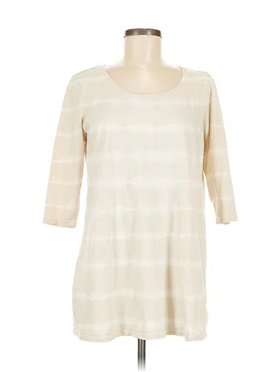 Pre-owned Purejill 3/4 Sleeve Top Ivory Boatneck Tops In White