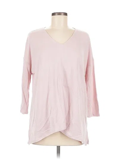Pre-owned Purejill 3/4 Sleeve Top Pink V Neck Tops