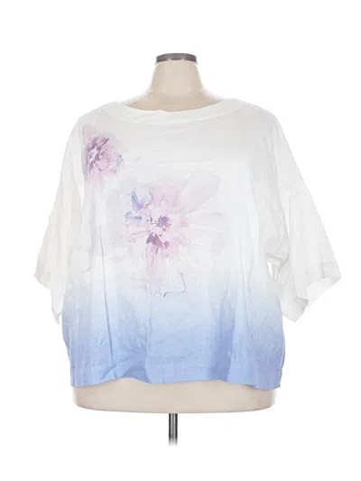 Pre-owned Purejill 3/4 Sleeve Top White Boatneck Tops