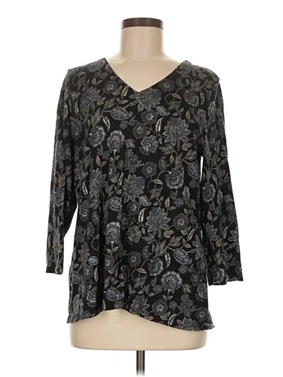 Pre-owned Purejill 3/4 Sleeve T-shirt In Black