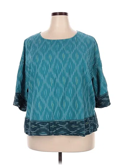 Pre-owned Purejill 3/4 Sleeve T-shirt In Blue