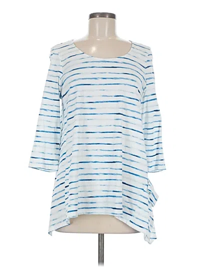 Pre-owned Purejill 3/4 Sleeve T-shirt In Blue