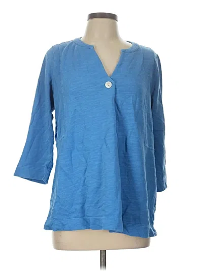 Pre-owned Purejill 3/4 Sleeve T-shirt In Blue