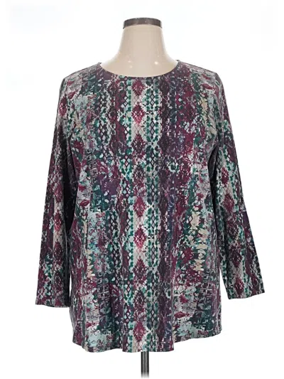 Pre-owned Purejill 3/4 Sleeve T-shirt In Blue