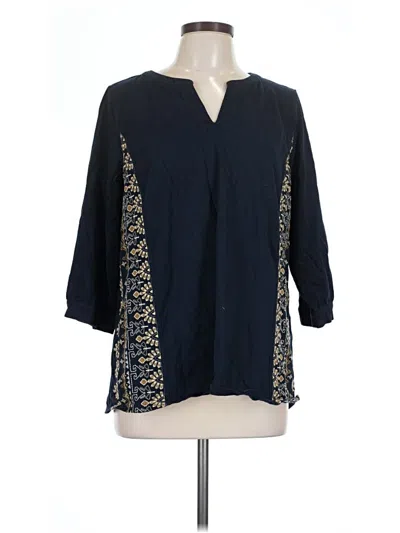 Pre-owned Purejill 3/4 Sleeve T-shirt In Blue