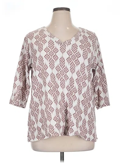 Pre-owned Purejill 3/4 Sleeve T-shirt In Brown