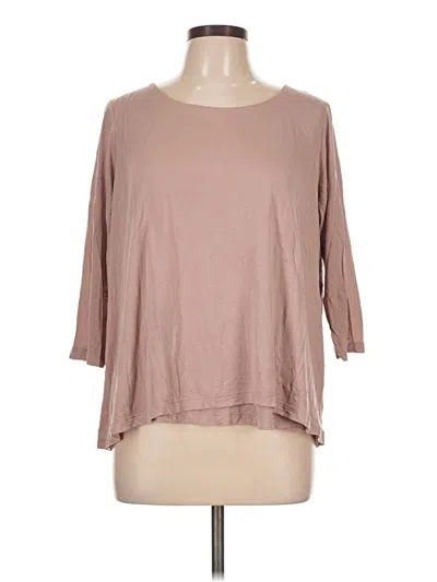 Pre-owned Purejill 3/4 Sleeve T-shirt In Brown