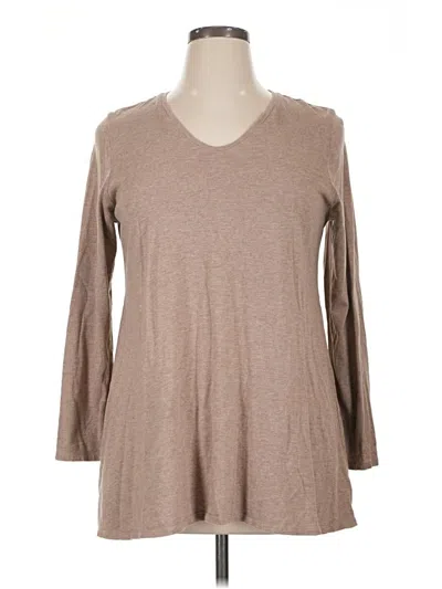 Pre-owned Purejill 3/4 Sleeve T-shirt In Brown