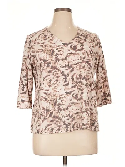 Pre-owned Purejill 3/4 Sleeve T-shirt In Brown
