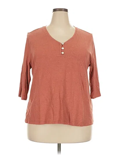 Pre-owned Purejill 3/4 Sleeve T-shirt In Brown
