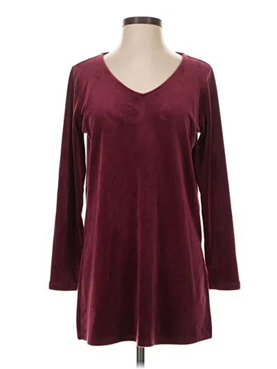 Pre-owned Purejill 3/4 Sleeve T-shirt In Burgundy