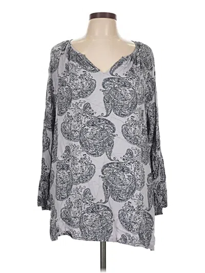 Pre-owned Purejill 3/4 Sleeve T-shirt In Gray