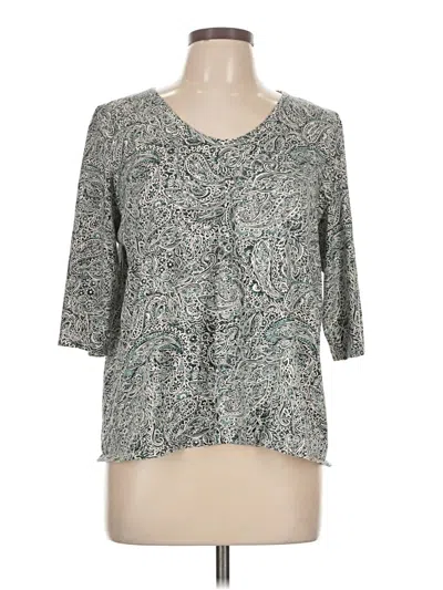 Pre-owned Purejill 3/4 Sleeve T-shirt In Green