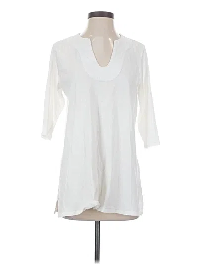 Pre-owned Purejill 3/4 Sleeve T-shirt In Ivory