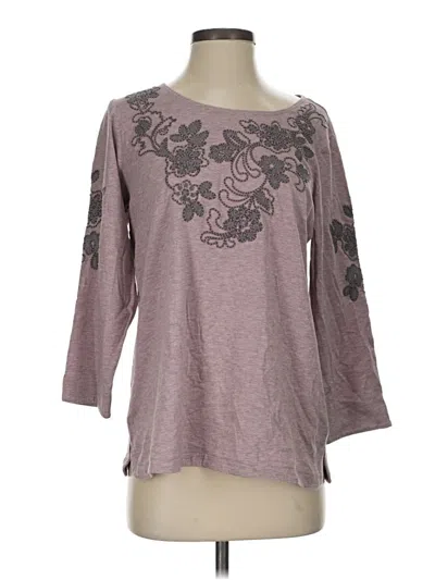 Pre-owned Purejill 3/4 Sleeve T-shirt In Purple