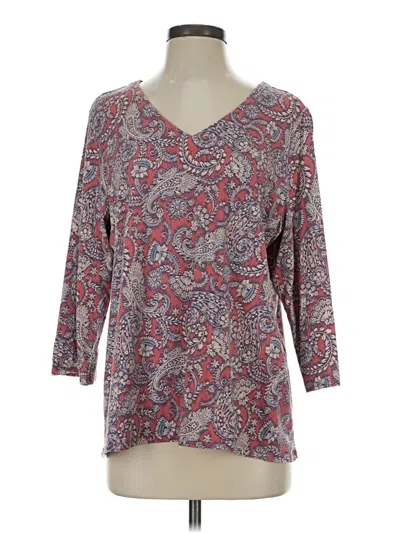 Pre-owned Purejill 3/4 Sleeve T-shirt In Red