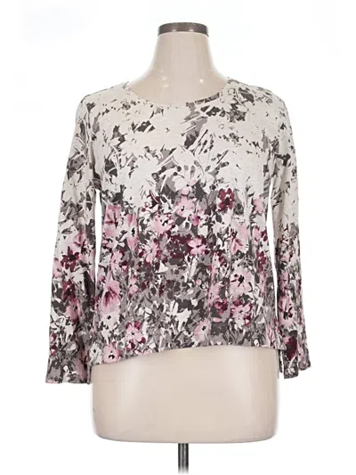 Pre-owned Purejill 3/4 Sleeve T-shirt In Silver