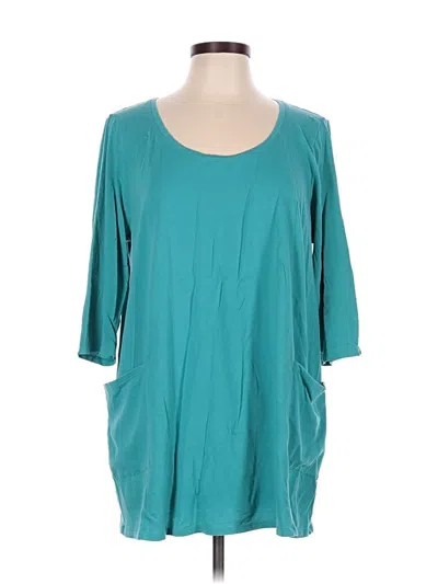 Pre-owned Purejill 3/4 Sleeve T-shirt In Teal