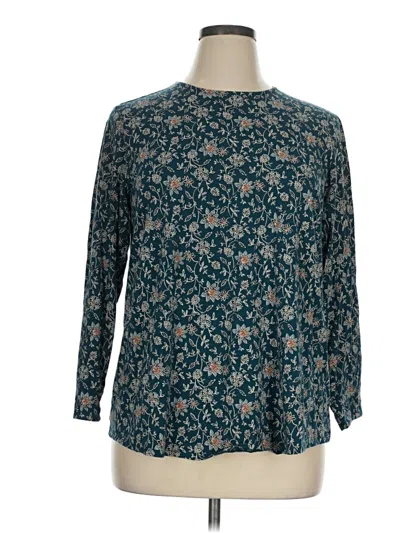 Pre-owned Purejill 3/4 Sleeve T-shirt In Teal