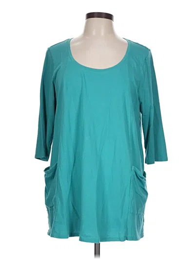 Pre-owned Purejill 3/4 Sleeve T-shirt In Teal