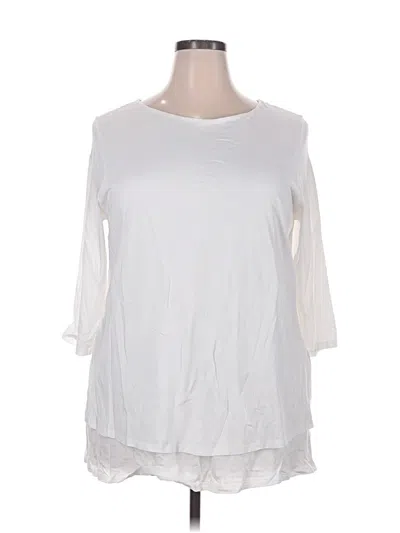 Pre-owned Purejill 3/4 Sleeve T-shirt In White