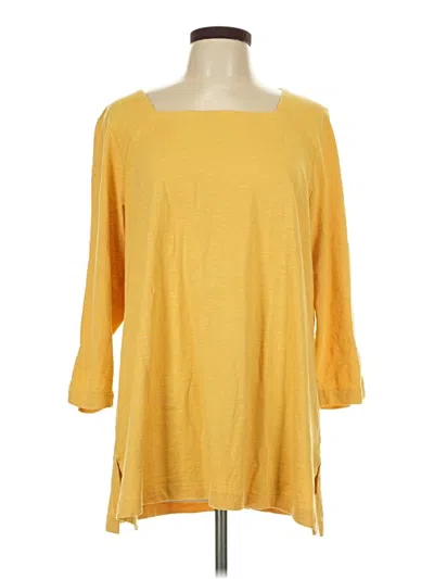 Pre-owned Purejill 3/4 Sleeve T-shirt In Yellow