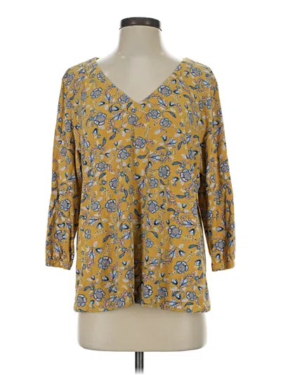 Pre-owned Purejill 3/4 Sleeve T-shirt In Yellow
