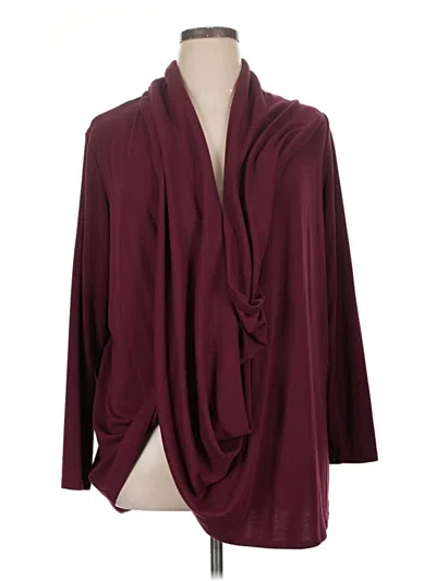 Pre-owned Purejill Cardigan Sweater In Burgundy