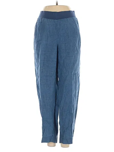 Pre-owned Purejill Linen Pants In Blue