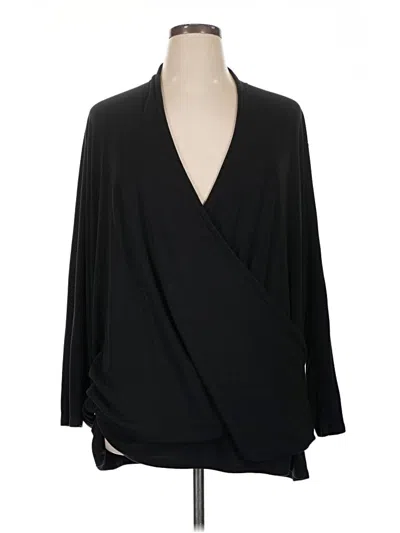 Pre-owned Purejill Long Sleeve Blouse In Black