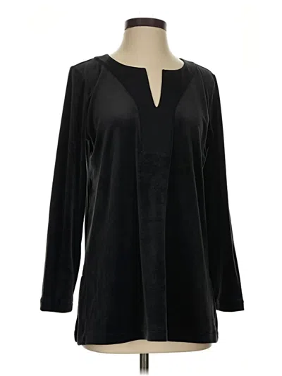 Pre-owned Purejill Long Sleeve Blouse In Black