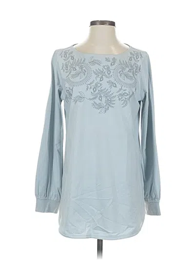 Pre-owned Purejill Long Sleeve Blouse In Blue