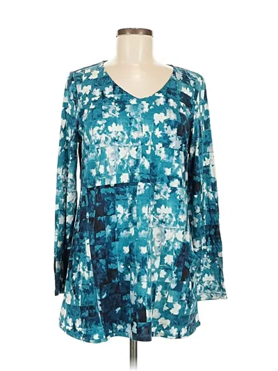 Pre-owned Purejill Long Sleeve Blouse In Blue