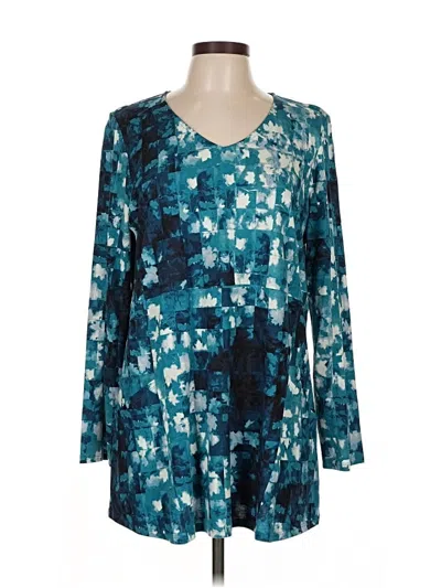 Pre-owned Purejill Long Sleeve Blouse In Blue