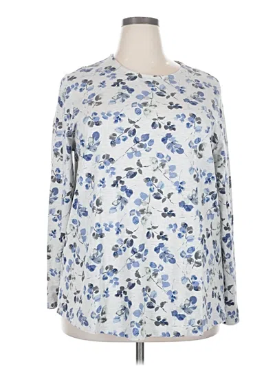 Pre-owned Purejill Long Sleeve Blouse In Blue