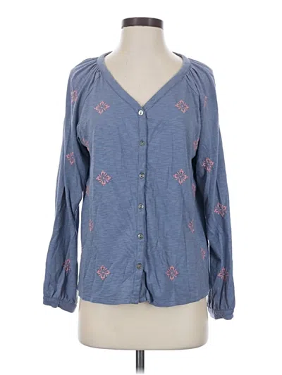 Pre-owned Purejill Long Sleeve Blouse In Blue