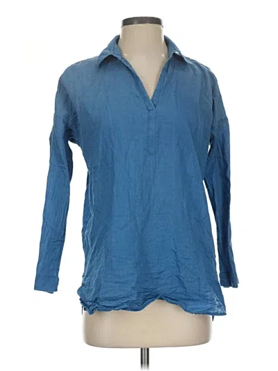 Pre-owned Purejill Long Sleeve Blouse In Blue