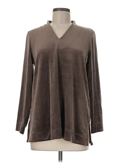 Pre-owned Purejill Long Sleeve Blouse In Brown