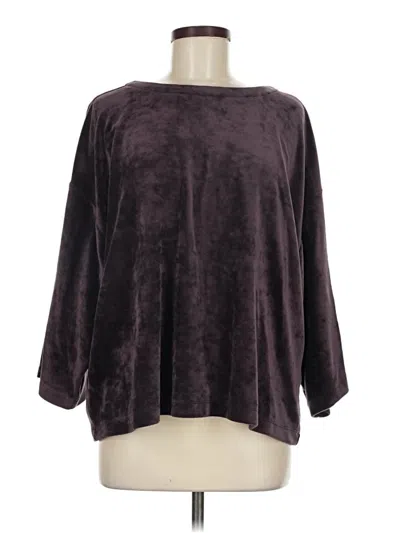 Pre-owned Purejill Long Sleeve Blouse In Burgundy