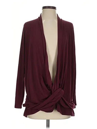 Pre-owned Purejill Long Sleeve Blouse In Burgundy