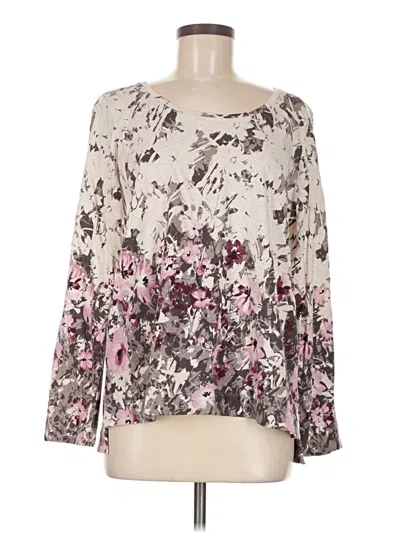 Pre-owned Purejill Long Sleeve Blouse In Gray